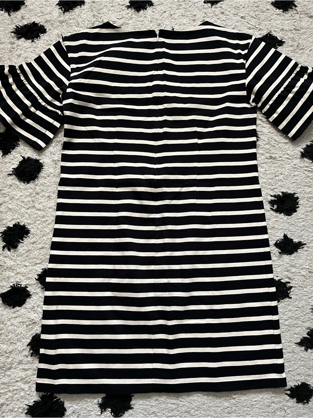 J Crew size Medium striped short sleeve Black & White Striped Cotton Dress - Picture 9 of 10